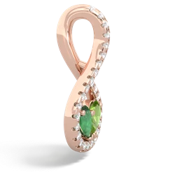 Emerald Pave Twist 'One Heart' 14K Rose Gold pendant P5360