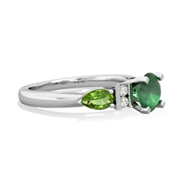 Emerald 6Mm Round Eternal Embrace Engagement 14K White Gold ring R2005