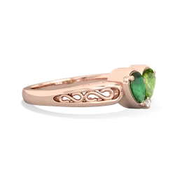 Emerald Filligree 'One Heart' 14K Rose Gold ring R5070