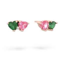 Emerald Sweethearts 14K Rose Gold earrings E5260