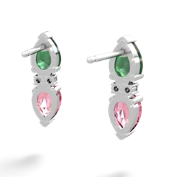 Emerald Bowtie Drop 14K White Gold earrings E0865