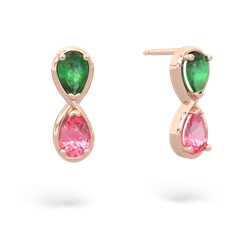 Emerald Infinity 14K Rose Gold earrings E5050