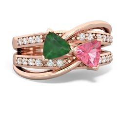 Emerald Bowtie 14K Rose Gold ring R2360