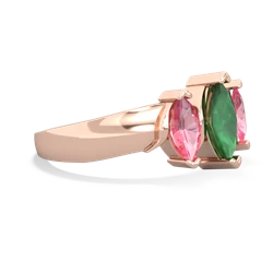 Emerald Three Peeks 14K Rose Gold ring R2433