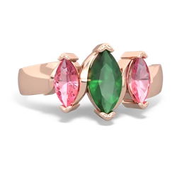 Emerald Three Peeks 14K Rose Gold ring R2433