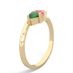 Emerald Sweethearts 14K Yellow Gold ring R5260