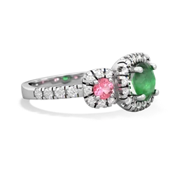 Emerald Regal Halo 14K White Gold ring R5350