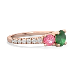 Emerald Pave Trellis 14K Rose Gold ring R5500