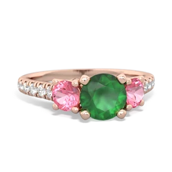 Emerald Pave Trellis 14K Rose Gold ring R5500