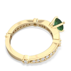 Emerald Sparkling Tiara 6Mm Round 14K Yellow Gold ring R26296RD