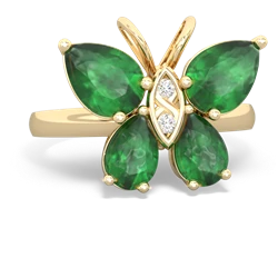 Emerald Butterfly 14K Yellow Gold ring R2215