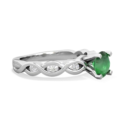 Emerald Infinity 6Mm Round Engagement 14K White Gold ring R26316RD