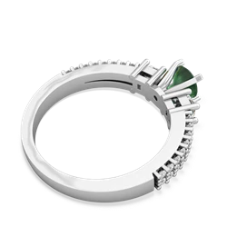 Emerald Classic 5Mm Round Engagement 14K White Gold ring R26435RD