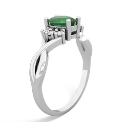 Emerald Victorian Twist 14K White Gold ring R2497