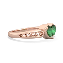 Emerald Filligree 'One Heart' 14K Rose Gold ring R5070