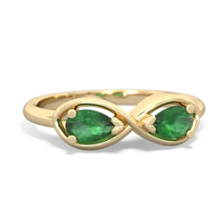 Emerald Infinity 14K Yellow Gold ring R5050