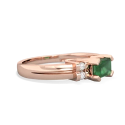 Emerald Art Deco East-West 14K Rose Gold ring R2590