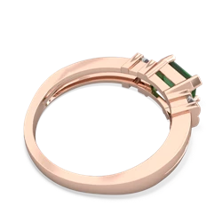 Emerald Art Deco East-West 14K Rose Gold ring R2590