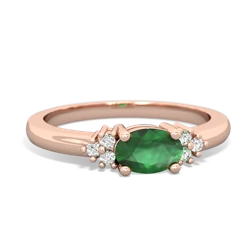 Emerald Simply Elegant East-West 14K Rose Gold ring R2480