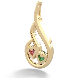 Emerald Keepsake Curves 14K Yellow Gold pendant P5450