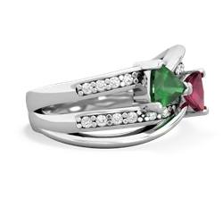 Emerald Bowtie 14K White Gold ring R2360