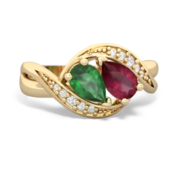 Emerald Summer Winds 14K Yellow Gold ring R5342