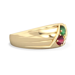 Emerald Men's Streamline 14K Yellow Gold ring R0460