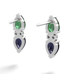 Emerald Bowtie Drop 14K White Gold earrings E0865