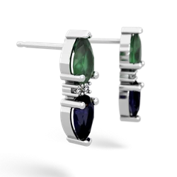 Emerald Bowtie Drop 14K White Gold earrings E0865