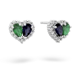 Emerald Halo 14K White Gold earrings E7008