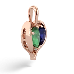 Emerald Two Become One 14K Rose Gold pendant P5330