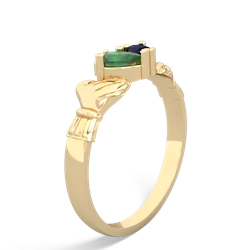 Emerald 'Our Heart' Claddagh 14K Yellow Gold ring R2388