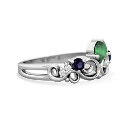 Emerald Crown Keepsake 14K White Gold ring R5740