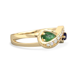 Emerald Diamond Infinity 14K Yellow Gold ring R5390