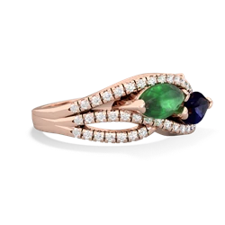 Emerald Diamond Rivers 14K Rose Gold ring R3070