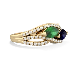 Emerald Diamond Rivers 14K Yellow Gold ring R3070