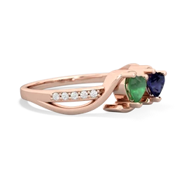 Emerald Side By Side 14K Rose Gold ring R3090