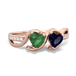 Emerald Side By Side 14K Rose Gold ring R3090