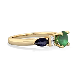 Emerald 6Mm Round Eternal Embrace Engagement 14K Yellow Gold ring R2005