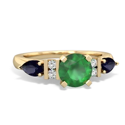 Emerald 6Mm Round Eternal Embrace Engagement 14K Yellow Gold ring R2005