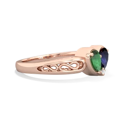 Emerald Filligree 'One Heart' 14K Rose Gold ring R5070