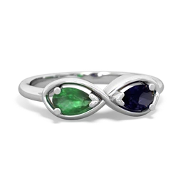 Emerald Infinity 14K White Gold ring R5050