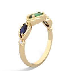 Emerald Milgrain Marquise 14K Yellow Gold ring R5700