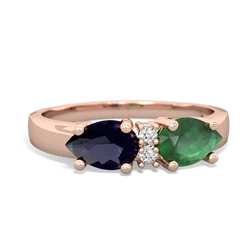 Emerald Pear Bowtie 14K Rose Gold ring R0865