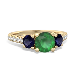 Emerald Pave Trellis 14K Yellow Gold ring R5500