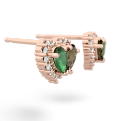Emerald Halo 14K Rose Gold earrings E7008