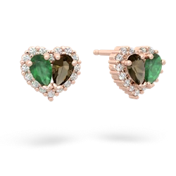 Emerald Halo 14K Rose Gold earrings E7008