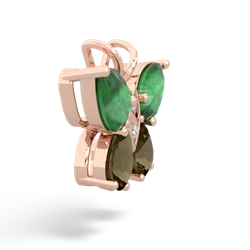 Emerald Butterfly 14K Rose Gold pendant P2215