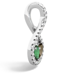 Emerald Pave Twist 'One Heart' 14K White Gold pendant P5360