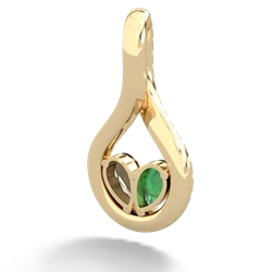 Emerald Pave Twist 'One Heart' 14K Yellow Gold pendant P5360